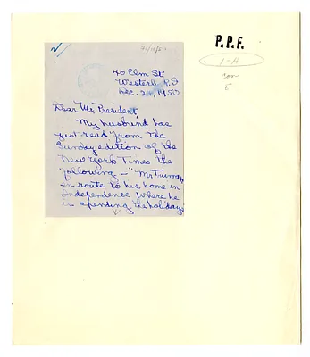 Letter from Grace Elliott to President Harry S. Truman