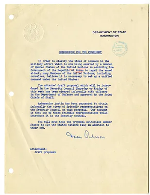Memorandum from Secretary of State Dean Acheson to President Harry S. Truman