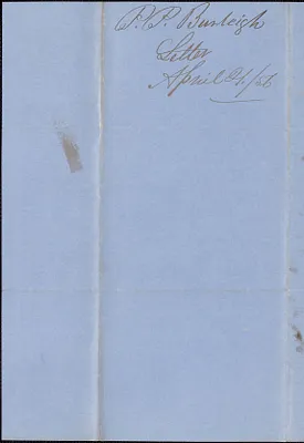 Parker P. Burleigh to W. A. Harrington, 21 April 1856