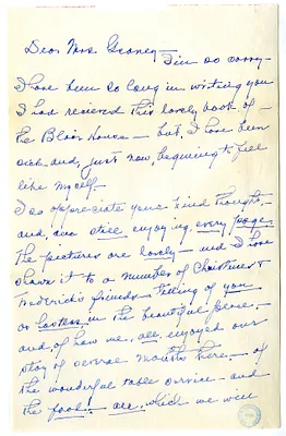 Letter from Madge Gates Wallace to Victoria Geaney