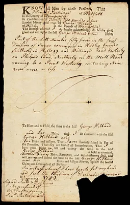 Deed, Samuel Partridge to George Hibbard of Hadley, 1782