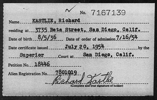 Kastlie, Richard - 1954