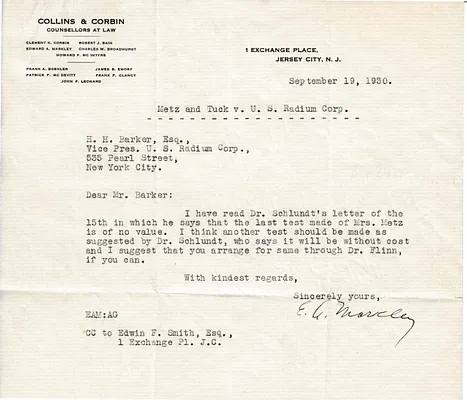 Letters Received to H.H. Barker, September 19, 1930