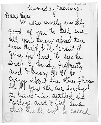 Letter from Arry Mayer to Bess Wallace