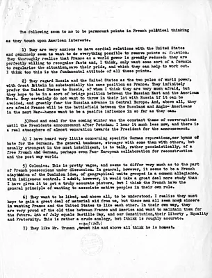 Anonymous Memorandum Regarding France