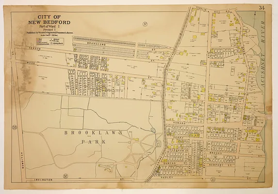 Atlas of the City of New Bedford, Part of Ward 1, Precinct 1, plate 34