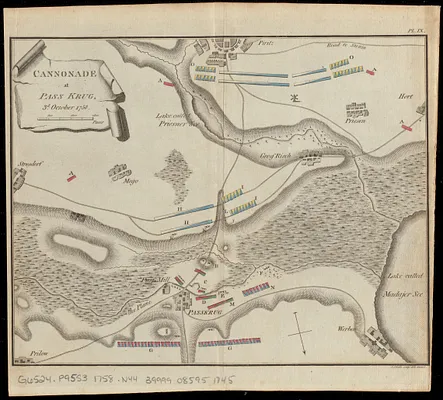 Cannonade at Pass Krug, 3d. October 1758