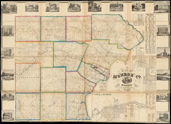 Map of Monroe County, Michigan
