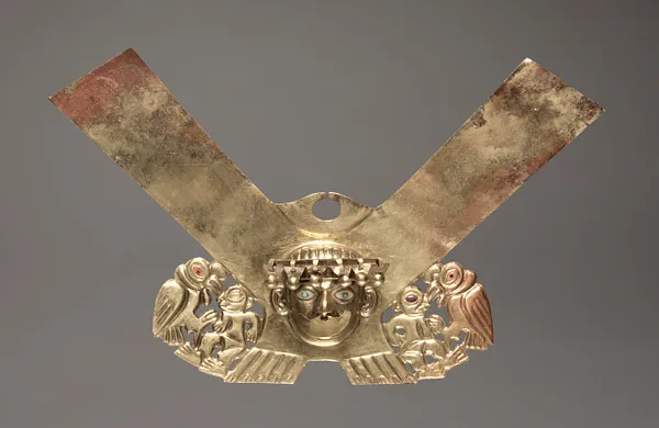 Nose Ornament with Human Head and Condors Attacking Humans