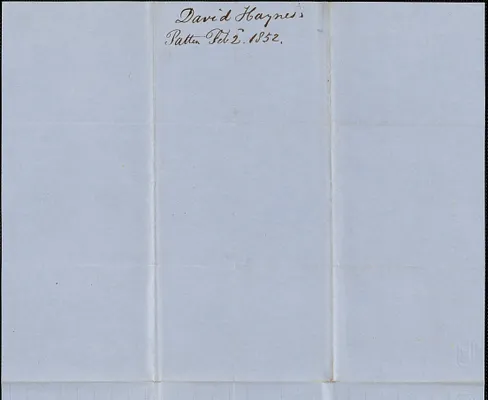 David Haynes to Samuel Warner, 2 February 1852