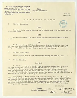 Memorandum, Daily Korean Bulletin