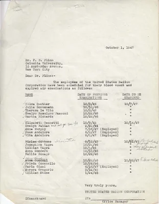 Letters Sent to Dr. F.B. Flinn [Dr. Frederick B. Flinn], October 1, 1947
