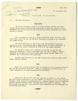 Memorandum, Daily Korean Bulletin