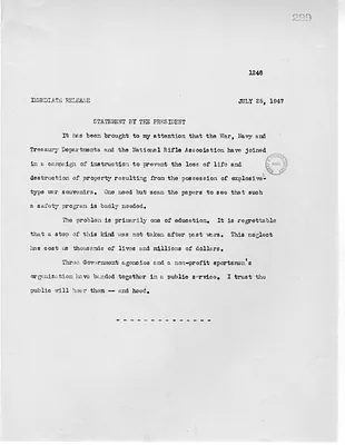 Press Release, Statement by the President