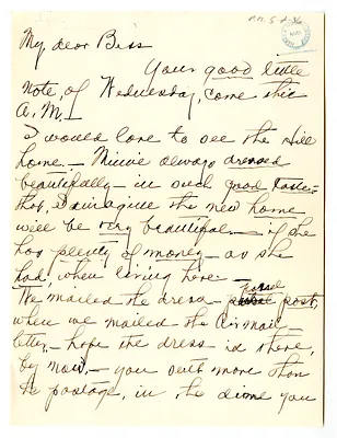 Letter from Madge Gates Wallace to Bess W. Truman