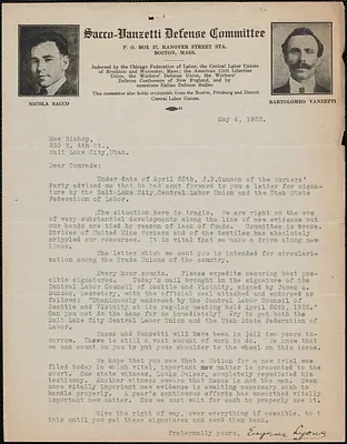 Eugene Lyons typed letter signed to Mae Bishop, Boston, Mass., May 4, 1922