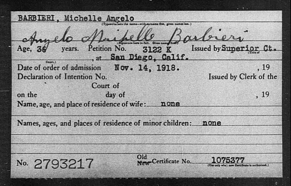 Barbieri, Michelle Angelo - 1918