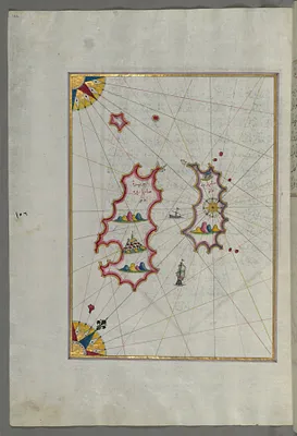 Map of Two Unidentified Islands in the Vicinity of Pag Island.
