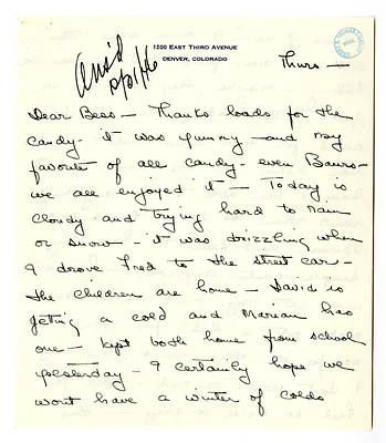 Letter from Christine Wallace to Bess W. Truman