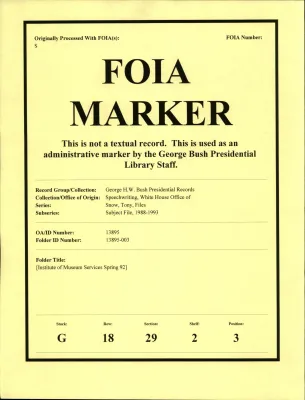 [Institute of Museum Services Spring 92]