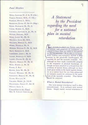 A National Plan to Combat Mental Retardation