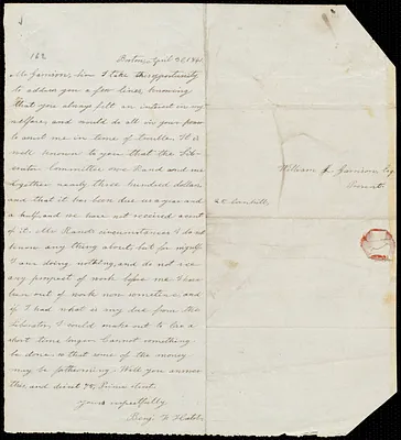 Letter from Benjamin F. Hatch, Boston, [Mass.], to William Lloyd Garrison, April 30, 1841