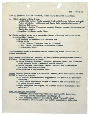 Cuban Missile Crisis Meeting Summary