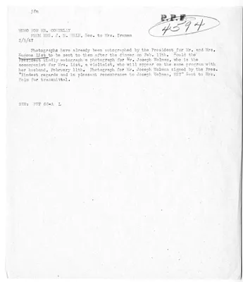 Memorandum for Matthew Connelly