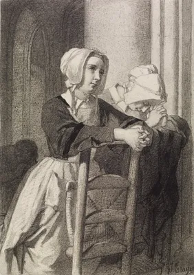 Woman Praying in Church