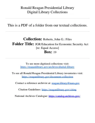 JGR/Education for Economic Security Act [re: Equal Access]