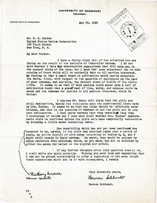 Letters Received to H.H. Barker, May 28, 1928