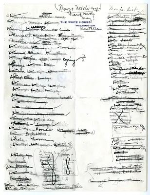 Christmas Gift List of Bess Wallace Truman