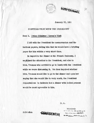 Memorandum of Conversation with Secretary of State Dean Acheson and President Harry S. Truman