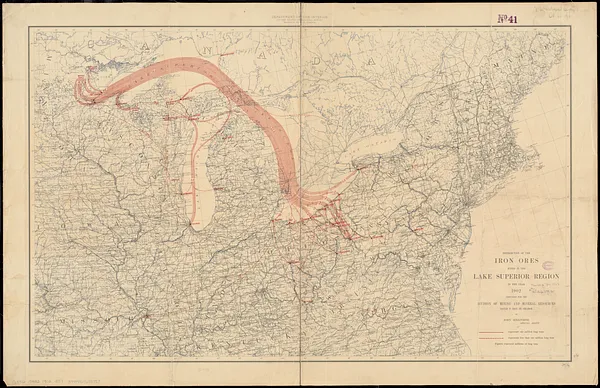 Distribution of the iron ores mined in the Lake Superior Region in the year 1902