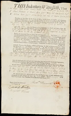 Noble Spencer indentured to apprentice with Richard Hunnewell, Jr. of Penobscot, 27 January 1795
