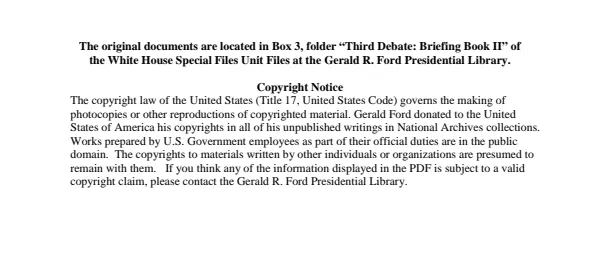 Third Debate: Briefing Book, II