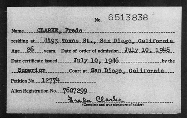Clarke, Freda - 1946