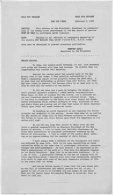 Address of the President in commemoration of the twenty-ninth anniversary of the Boy Scouts of America