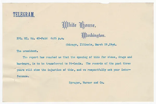 Letter from William Loeb to E. A. Hitchcock