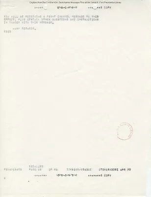 Telegram for Ambassador Graham Martin Concerning Interagency Review of State of Play in South Vietnam