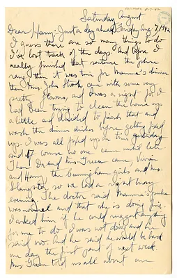 Letter from Mary Jane Truman to Harry S. Truman