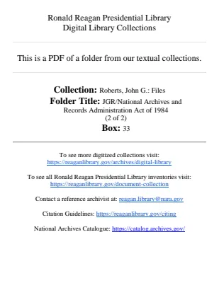 JGR/National Archives and Records Administration Act of 1984 (2 of 2)