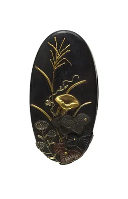 Kashira with Autumn Flowers