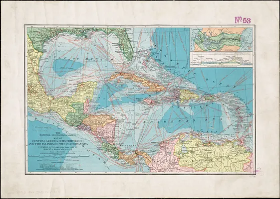 Map of Central America, Cuba, Porto Rico, and the islands of the Caribbean Sea