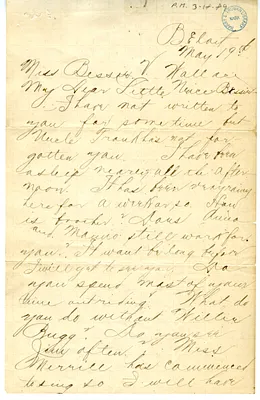 Letter from Frank E. Gates to Bess Wallace