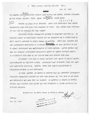 Cable from Edwin Pauley to H. D. Maxwell