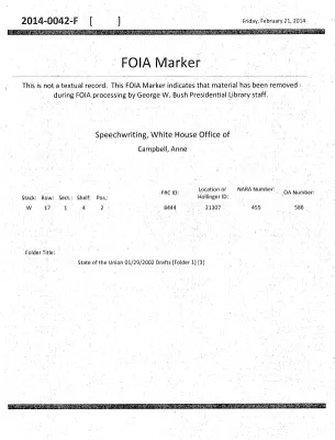State of the Union 01/29/2002 Drafts [Folder 1] [3]