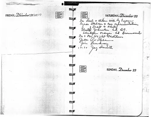 Lyndon Johnson's 1956 Desk Diary III, beginning 12/21/1956