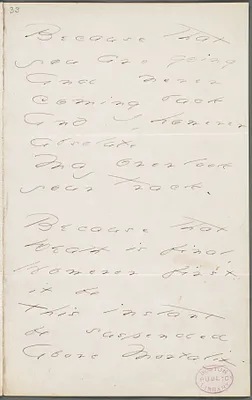 Emily Dickinson, Amherst, Mass., autograph manuscript poem: Because that you are going, 1874