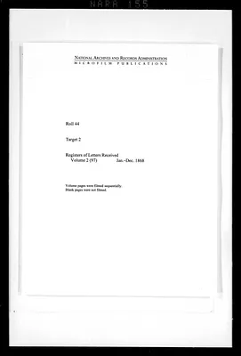 Registers of Letters Received, Volume 2 (97), Jan.-Dec. 1868